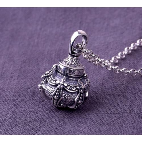 Silver Taishang Laojun Alchemy Furnace Openable Pendant Mens Popular Fashion Retro Necklace Trend Silver Jewelry