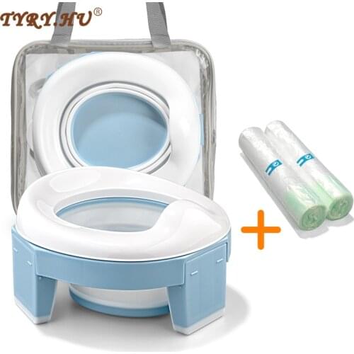 Baby Portable Toilet Potty Training Seat Multifunctional 3 in 1 Travel Toilet Seat Foldable Children Potty With Bags