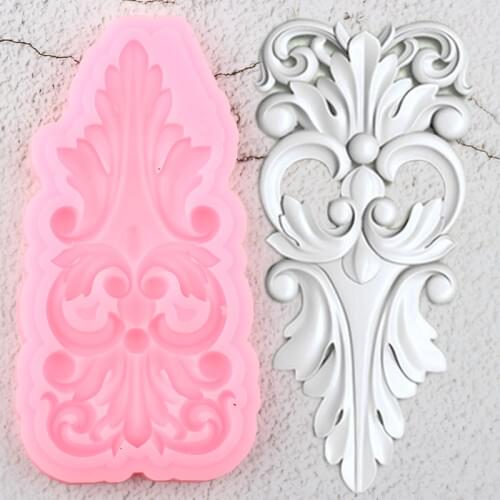 Craft Scroll Relief Border Silicone Mold Leaves Cupcake Topper Fondant Cake Decorating Tools Candy Clay Chocolate Gumpaste Mould