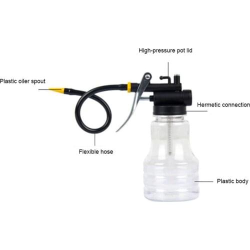Brand New 250ML High-pressure Transparent Pump Oiler Long Mouth Manual Oil Injector