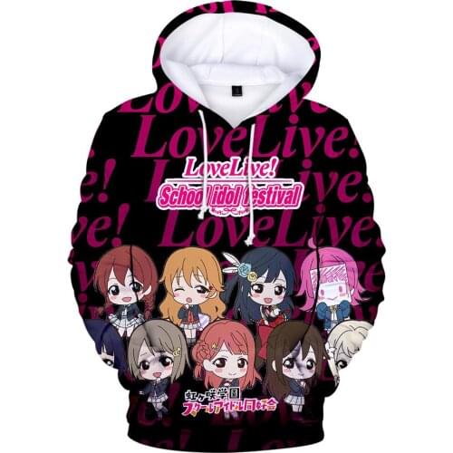 2021 3D Print LoveLive Hoodies Sweatshirt Hip Hop Streetshirt Hooded Sweatshirt Men/Women New Simple Fashion Pullover Clothes