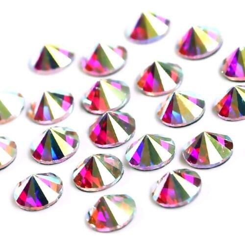 Top Steeple Punk ss16 ss20 Clear AB Flat Back hot fix rhinestones strass crystal stones glitters for DIY fabric garment costume