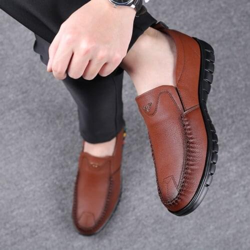 Men Dress Shoes Classical Business Formal Shoes Men Leather Shoes Luxury Soft Flat Driving Shoes Male Loafers Moccasin