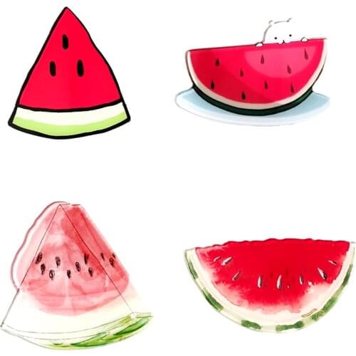 Vintage Acrylic Brooches For Women Cute Watermelon Lapel Pin Beautiful Jewelry Badges Backpacks Accessories Party Pins