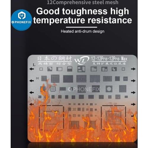WL Middle Layer BGA Tin Planting Steel Mesh Stencil Comprehensive Steel Mesh High Temperature Resistance for iPhone 12 12pro