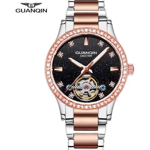 Reloj Mujer GUANQIN 2019 watch women Automatic Tourbillon Dress top brand famous Mechanical watch waterproof bayan kol saati