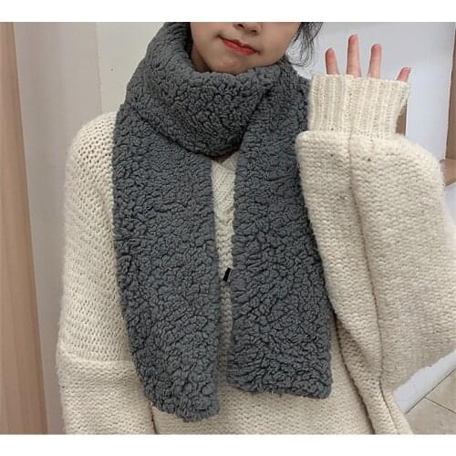 Winter womens lamb wool scarf thickened warmth cute fashion bib scarf women 2020 new