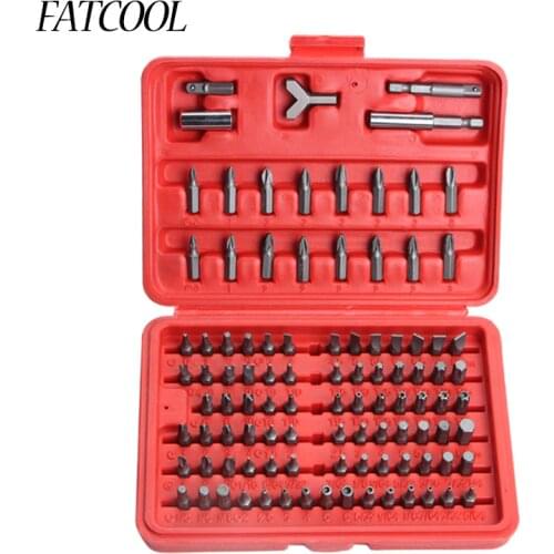 100pcs Set Tools Box Magnetic Bit Set Screwdriver Tamperproof Torx Hex Bit Set Security Tamper Proof Star Hex Key