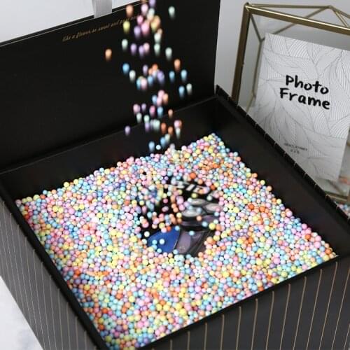 20g 50g Colorful Bubble Ball Gift Box Filler DIY Foam Beads Packing Supplies Birthday Party Decoration Wedding Flower Box Filler