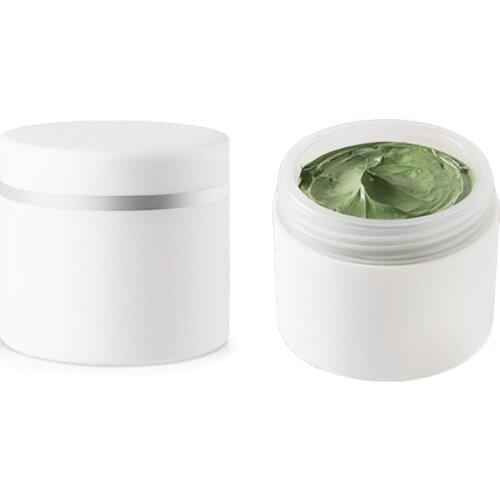 3pcs 50ml Cosmetic Jar Lotion Pot Double Wall Solid White Straight Side Cream Bottle Container