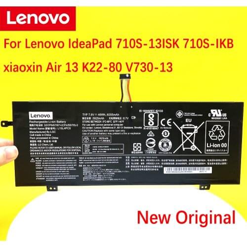 Original Lenovo IdeaPad 710S-13ISK/IKB Xiao Xin Air 13 Pro K22-80 V730-13 L15S4PC0 L15L4PC0 L15M4PC0 6135mAh Laptop battery