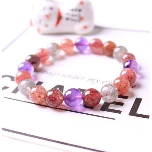 Natural stone super seven aurora 23 crystal Strand Bracelets for men and women Energy Gemstone Healing Bracelet Chakra jewelry