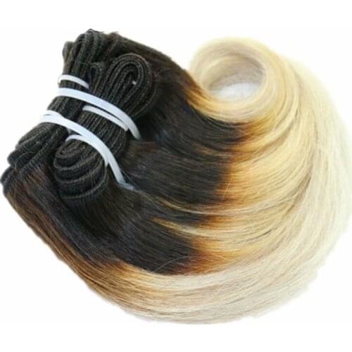 Brazilian Virgin Hair Weft Ombre Two Colored Weaves Short Body Wave Hair 8"4Piece/lot 100g/Pack Hair Extensions Free Shipping