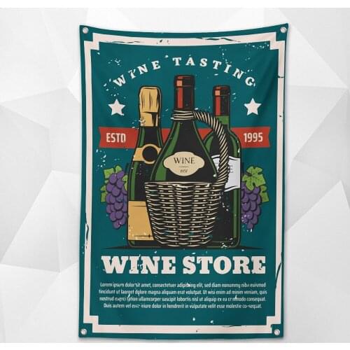 WINE TASTING WINE STORE! Vintage Beer Day Poster Canvas Painting Bar Wine Cellar Cafe Home Decor Chic Wall Art Banner Flag Mural