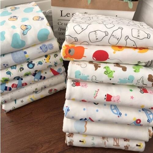 Pure Cotton Baby Jersey Knitted Fabric By the Meter per for Children Clothes Sewing Cartoon Anime Strawberry Printed soft Cloth