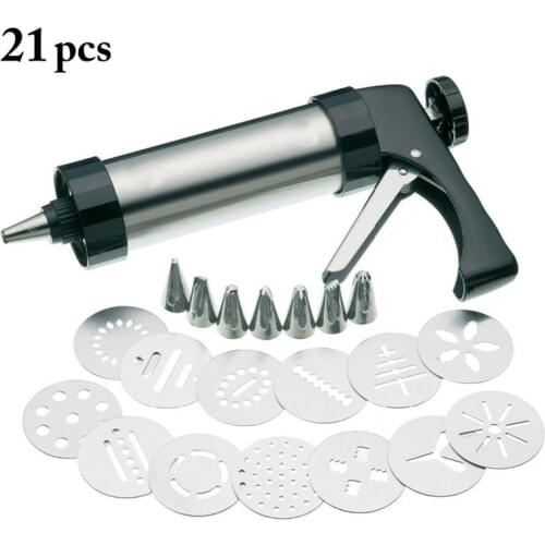 DIY Baking Tools Manual Biscuit Cookie Press Stamps Set Cake Decorating Tools Maker with 7 Nozzles 13pcs Cookie Molds