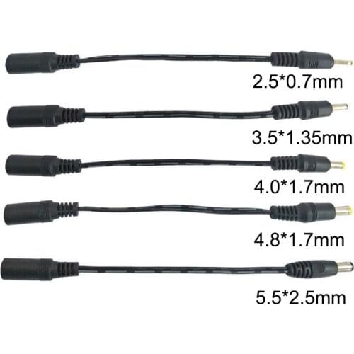 DC Power Supply Cable 5.5x2.1mm DC Female Jack to Male Plug 5.5*2.5mm 3.5x 1.35mm 4.0*1.7mm 4.8 2.5 0.7 Extension Cord Connector