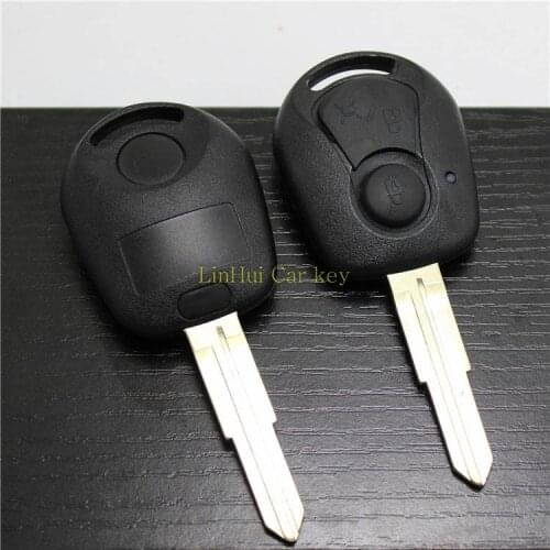 2 PCS PINECONE for SSANG YONG KYRON ACTYON REXTON 2 Buttons Uncut Brass Blade Blank ABS Key Shell