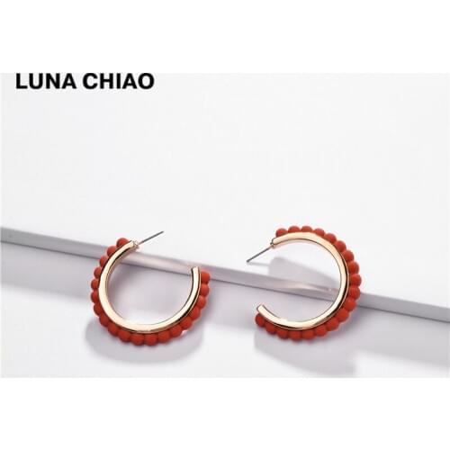 LUNA CHIAO Fashion Jewelry Rubber Coating Colored Hoop Earring Women Statement Earrings Bijoux