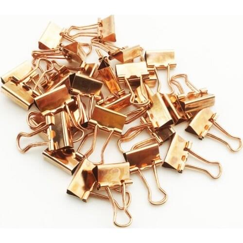 Rose Gold Mini Metal Paper Clips 15/19/25/32/41/51mm Colorful Candy Color Clip For Book Stationery School Office Supplies SC146
