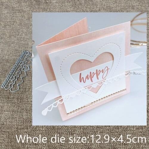 XLDesign Craft Metal Cutting Dies stencil mold heart strip edge decoration scrapbook Album Paper Card Craft Embossing die cuts