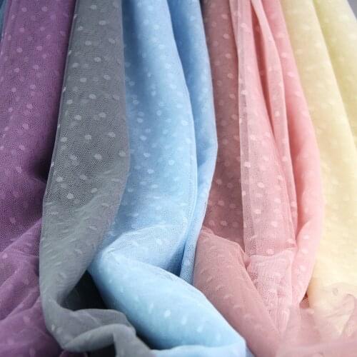 5Meters Pink Fashionable Jacquard Polka Dot Mesh Lace Fabric For Sewing Dress And Girl‘s Tulle Bottoming Skirt Wedding Fabric
