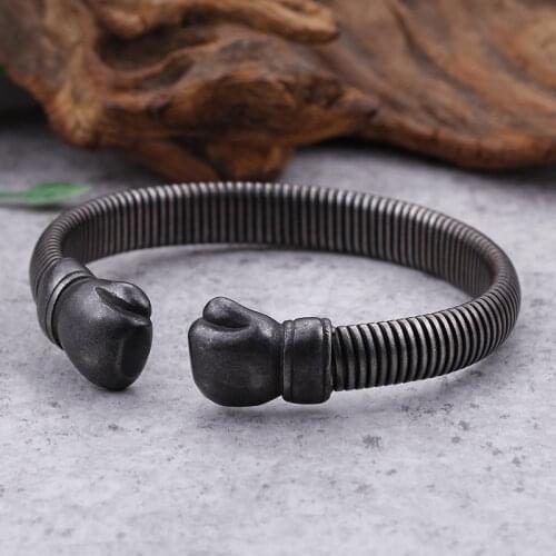 Stainless steel mens boxing bracelets Fashion punk titanium steel boxing bracelets