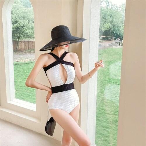 2021 New Sexy Bandeau One Piece Swimsuit Women Solid Swimwear Peated Monokini Push Up Swim Suit Pads Korea Bathing Suit