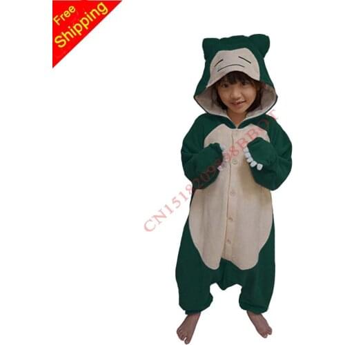 New Snorlax Kids Onesie Kugurumis Sleepwear Women Men Girl Homewear Warm Pajama Suit Jumpsuit Cute Overalls Party Outfit Costume