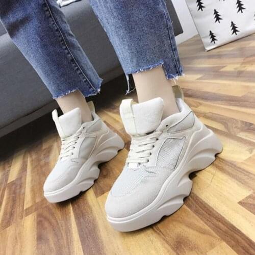 OLOMM 2019 new womens vulcanized shoes fashion sports shoes casual daily lace ladies vacation hiking shoes size 35-40 LL-55