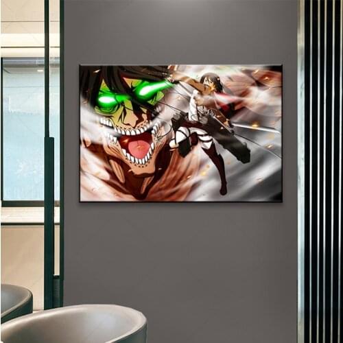 HD Hot Anime Poster Art Print Wall Sticker Japanese Poster Anime Attack on Titan Mikasa Ackerman figure Poster Paper