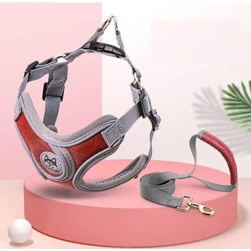 Dog Breast Strap Pet Products New Small and Medium-sized Dog Reflective Anti-strike Vest Style Dog Leash Dog Harness