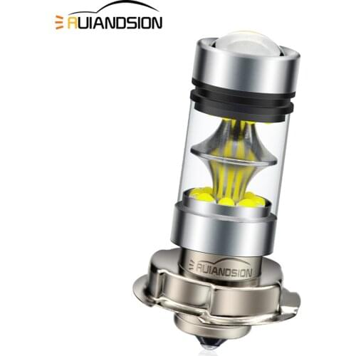RUIANDSION 1Pcs P26S 100W 1000Lm Motorbike Moped Scooter Headlight Bulb DC10-30V 12V 24V 20XBD 6000K White Lemon Yellow Not AC