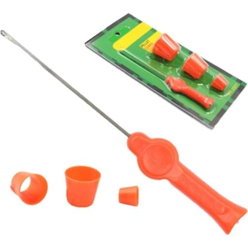 Fish Feeder Pellet Cone with Fishing Bait Needle Line Drill Tackle Rigging Tools