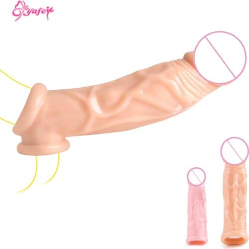 6.29 inch/8.38 inch Reusable Penis Sleeves Delay Condom Sex Toys For Men Adult Product Delayed Ejaculation