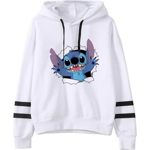 Kawaii Lilo Stitch Funny Cartoon Graphic Winter Hoodie Women Cute Stitch Anime Vintage Sweatshirt 90s Korean Style Hoody Female