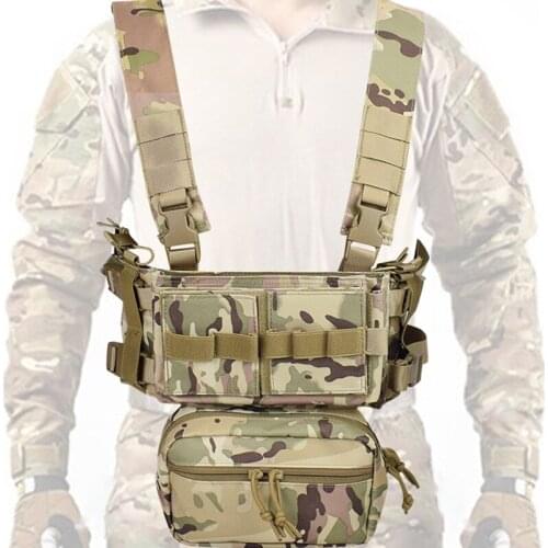 MK3 Tactical Chest Rig Mini Outdoor Airsoft Hunting MOLLE Duty Vest Military Combat Carrier Chest Vest, Hunting Equipment