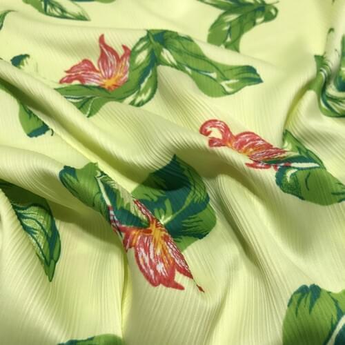 Fabric For Dress Crepe Silky chiffon Qualified Fabric soft Breathable floral Cloth Materil DIY Fabric