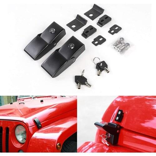 Locks Hood for Wrangler JK Car Engine Hood Latch Catch With Key Lock for Jeep Wrangler JK 2007-2017 Exterior Accessories