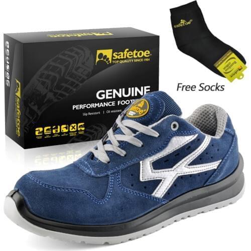 Safetoe Wide S1P Work Safety Shoes With Composite Steel Toe Cap, Comfortable Light Breathable Boots For Men & Women Lightweight