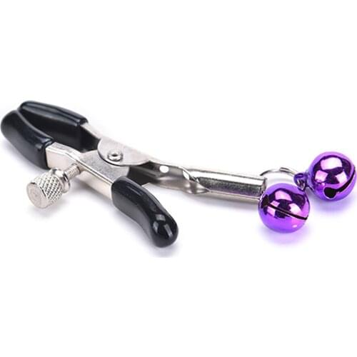 1 pcs Nipple Clips 2 Bells Women Fetish Flirt Breast Clamps Exotic Accessories Random Color