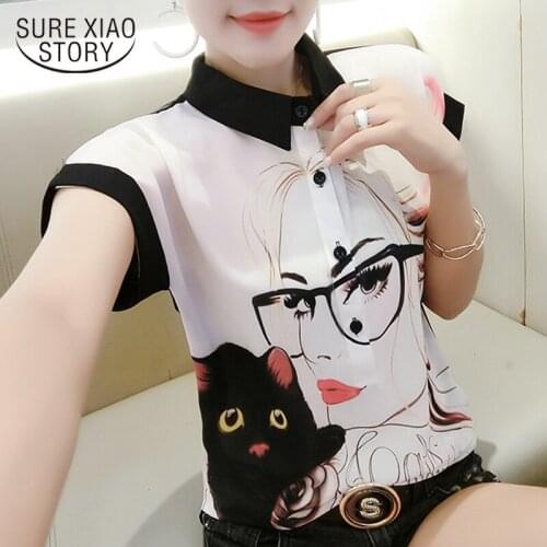 Blusas de gasa mujer women blouse 2019 woman shirts casual womens blouses and tops camiseta blanca mujer chiffon blouse 4475 50