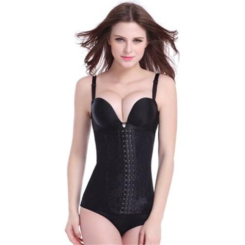 Womens sexy multi button corset breathable comfortable abdominal belt for weight loss and fitness black beige purple CYHWR