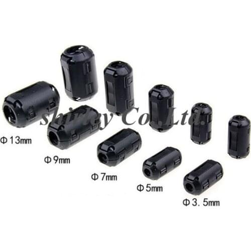10Pcs Black Clip On Clamp RFI EMI Noise Filters Ferrite Core For 3.5/5MM/7/9/13mm Cable able Winder protector cable for iphone