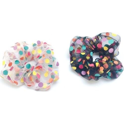 Boutique ins 10pcs Fashion Assorted Color Dot Hair Ties Cute Cartoon Elastic Hair Bands Princess Headwear Girls Hair Accessories
