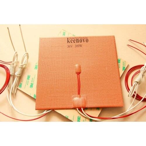 200X200mm,300W@36V, w/ NTC 100K Thermistor,Keenovo Silicone Heater 3D Printer Heater,Heatbed, First Grade Quality Guaranteed