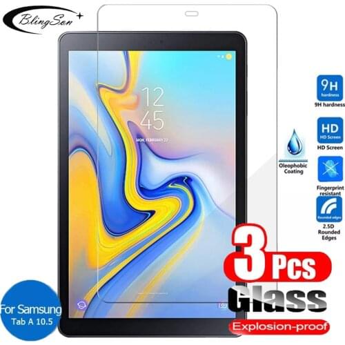 3Pcs Tempered Glass for Samsung Galaxy Tab A 10.5 2018 SM-T590 SM-T595 SM-T597 Tablet Screen Protector Protective Film Glass