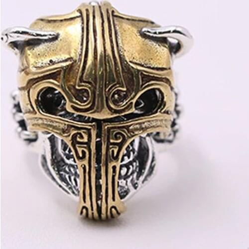 925 Sterling Silver skull mast MENS Retro punk ring jewelry A5697