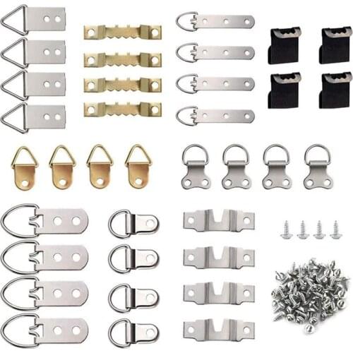 96Pcs/Set Picture Photo Frame Hanging Hooks with Screws Kit for Office Home Painting Hanger Assorted