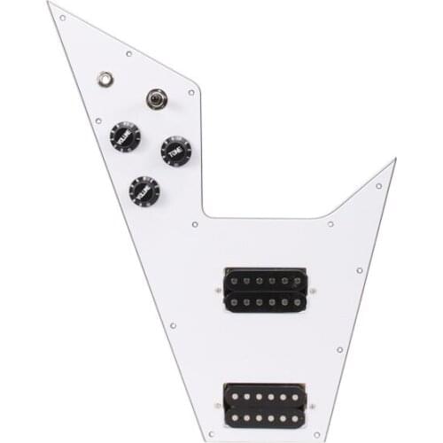 White 3-ply Pre-wired Pickguard Plate for Guitar New